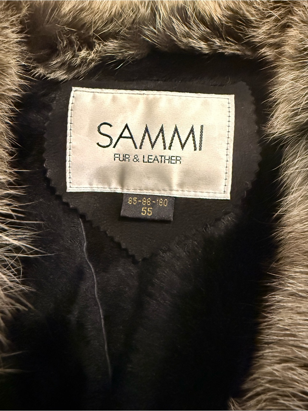 Black Lamb Shearling Coat with Fox Fur Trim - Picture 5 of 10